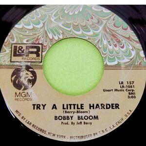 Bobby Bloom - Try A Little Harder / Montego‎ Bay - L&R LR 157 45rpm Vinyl Record